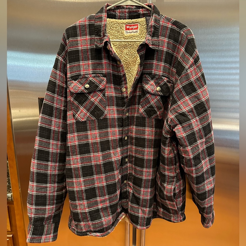 Wrangler Sherpa Lined Flannel Jacket Size XXL